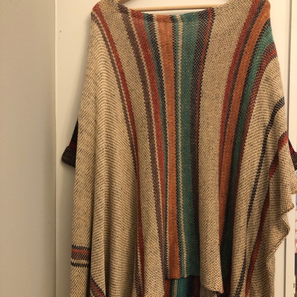 Free People colorful poncho sweater | beautiful!